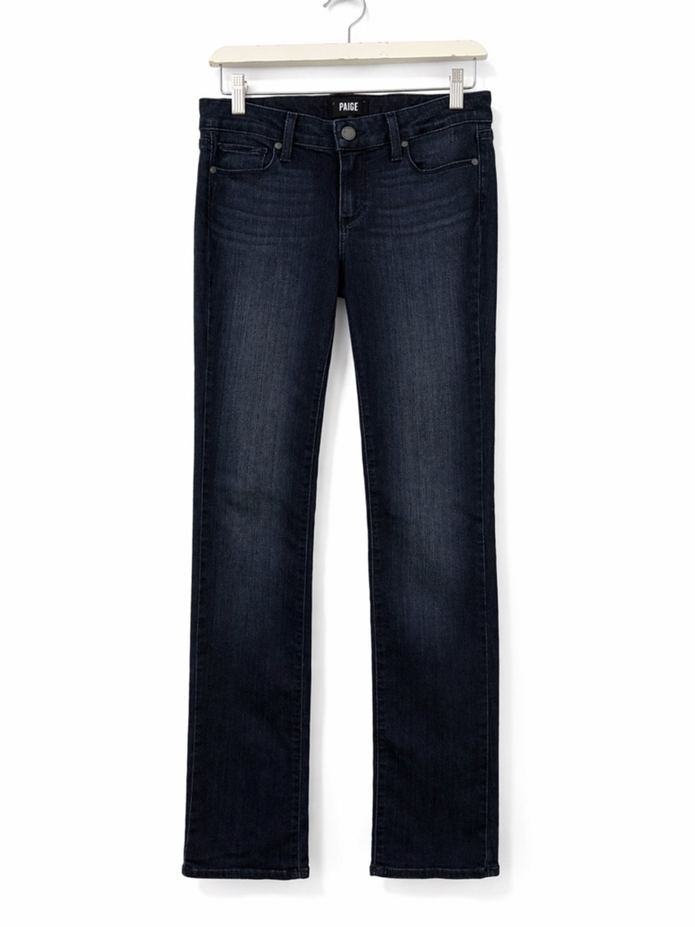 PAIGE Skyline Straight Jeans Dark Wash Sz 28 Tall Minimalist Designer Luxury